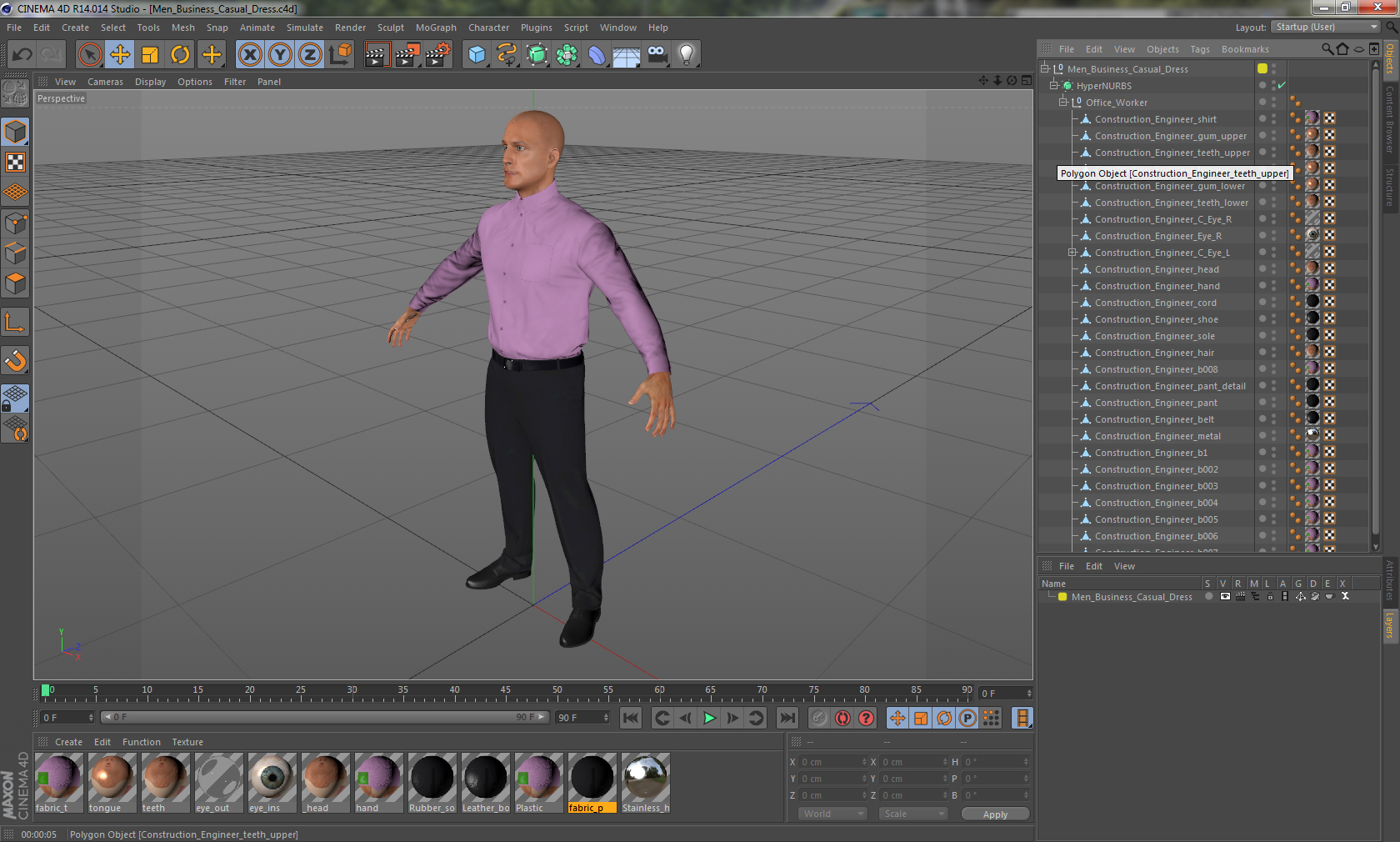 3D model Men Business Casual Dress