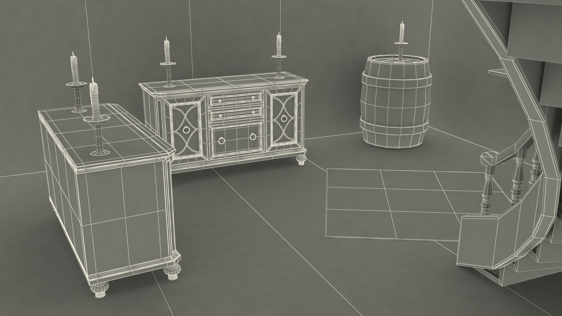 Medieval Castle Study Empty 3D