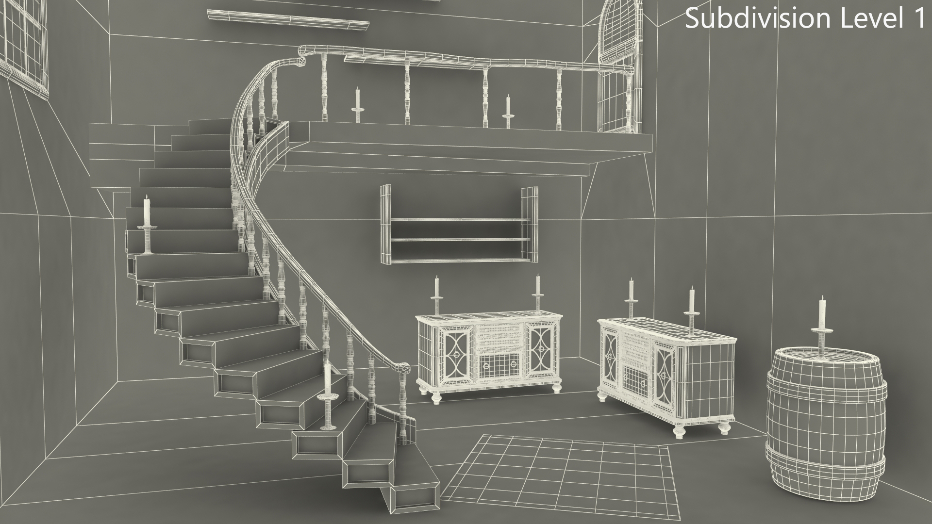 Medieval Castle Study Empty 3D