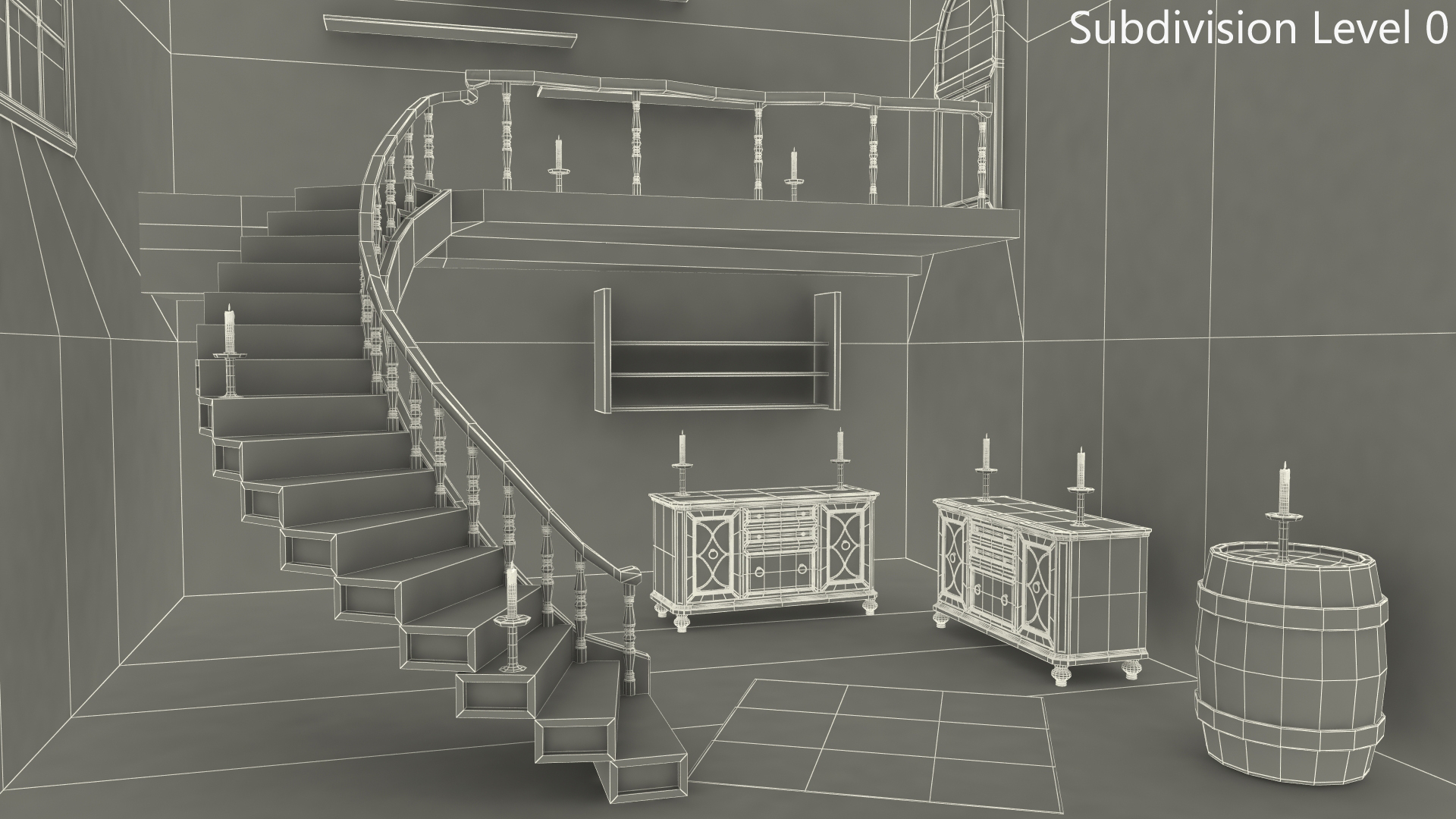 Medieval Castle Study Empty 3D