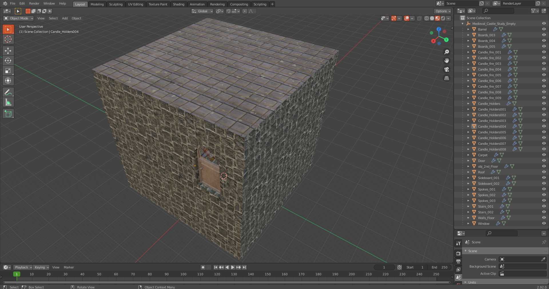 Medieval Castle Study Empty 3D