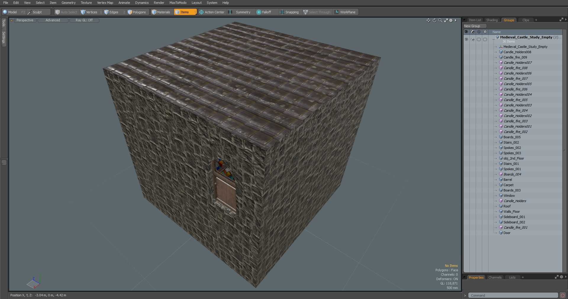 Medieval Castle Study Empty 3D