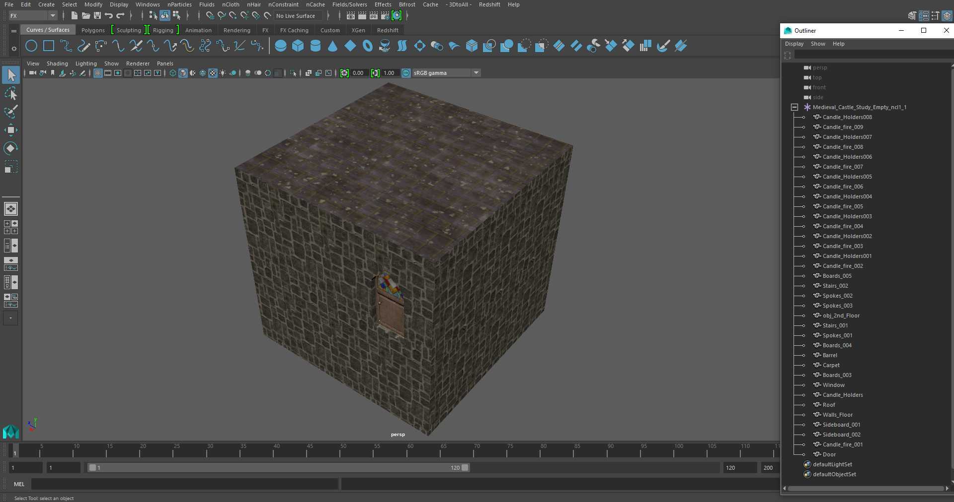 Medieval Castle Study Empty 3D