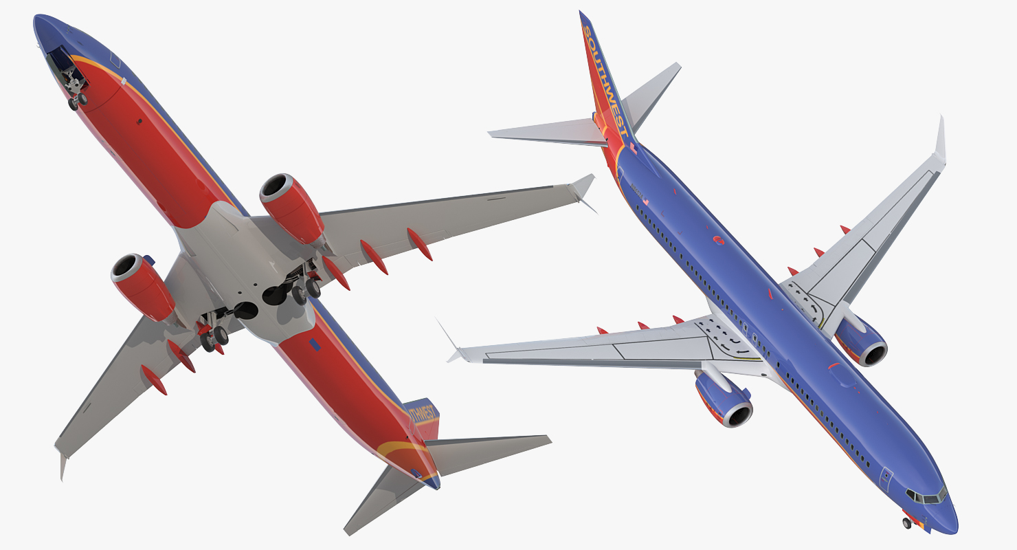 Boeing 737 900 with Interior and Cockpit Southwest Airlines 3D model