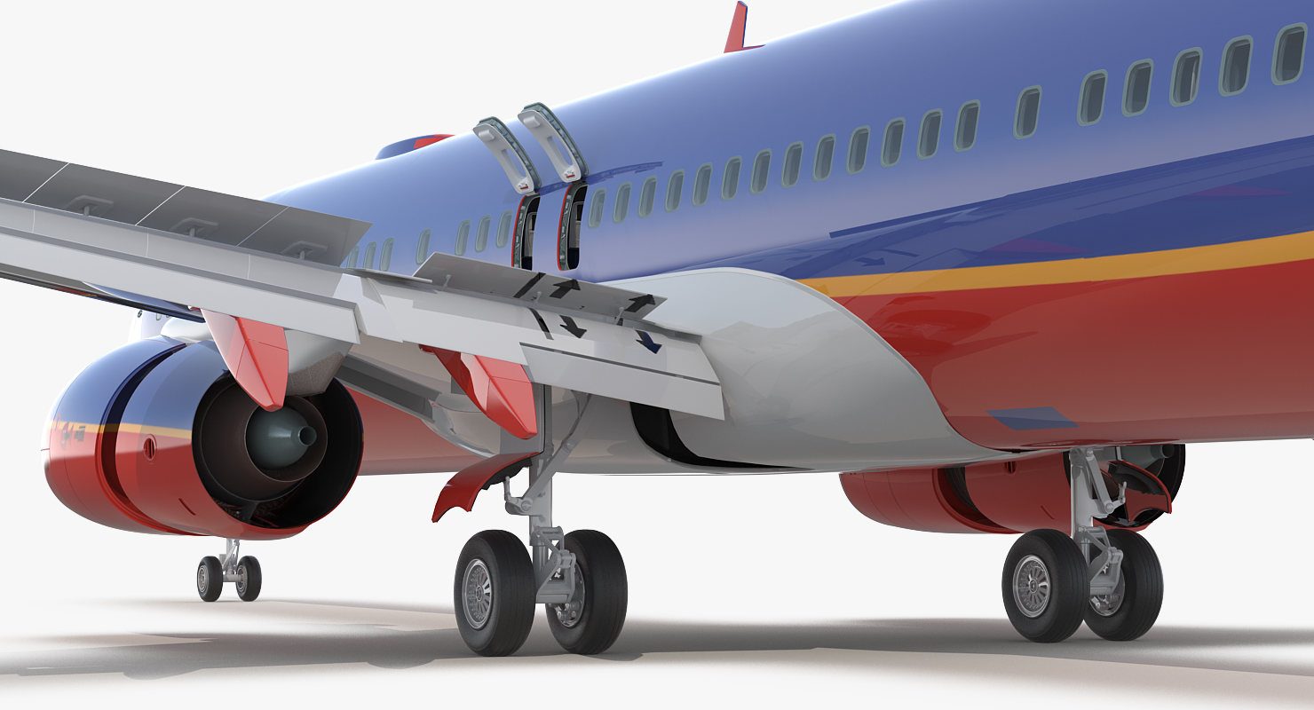 Boeing 737 900 with Interior and Cockpit Southwest Airlines 3D model