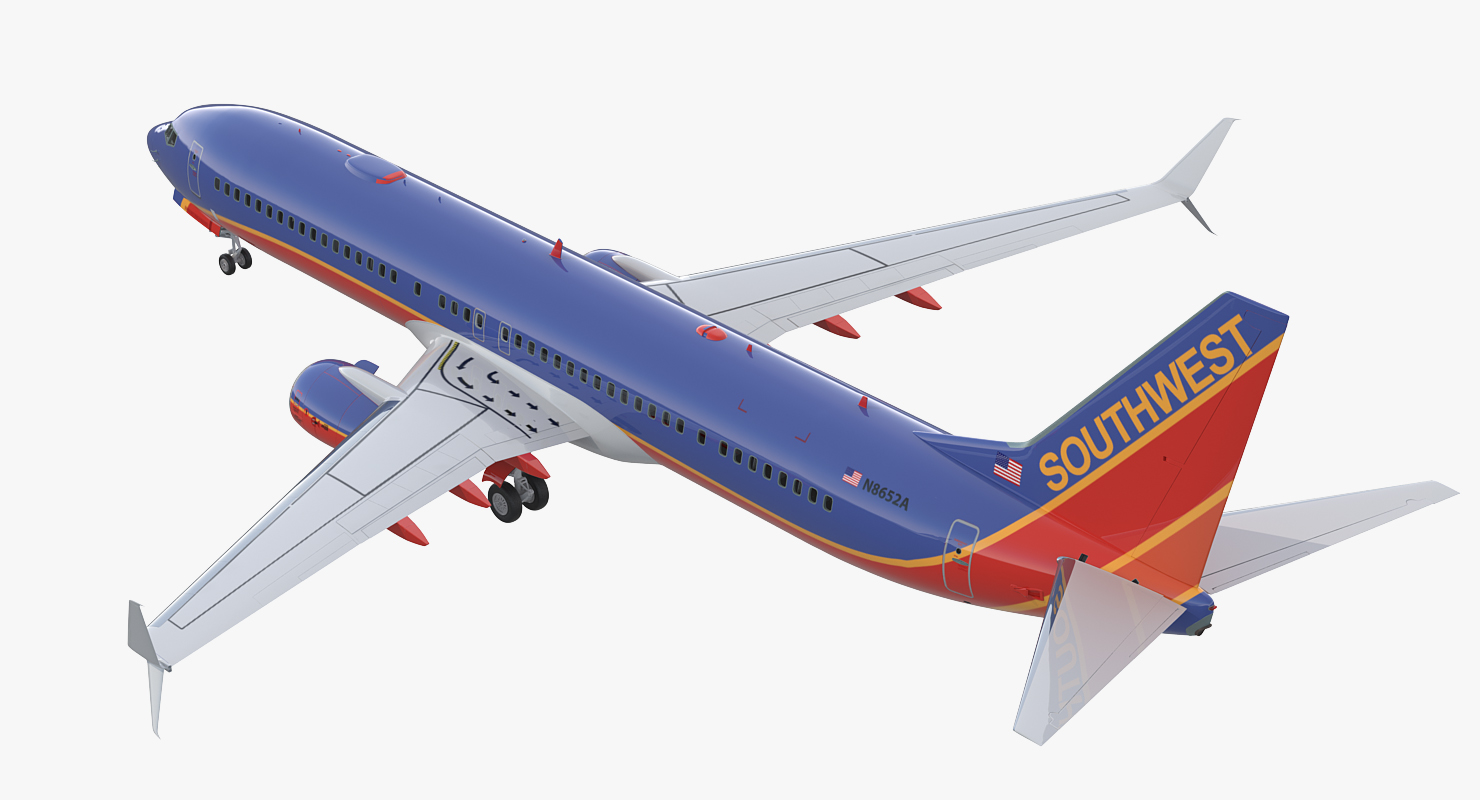 Boeing 737 900 with Interior and Cockpit Southwest Airlines 3D model