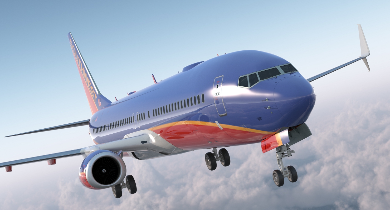 Boeing 737 900 with Interior and Cockpit Southwest Airlines 3D model