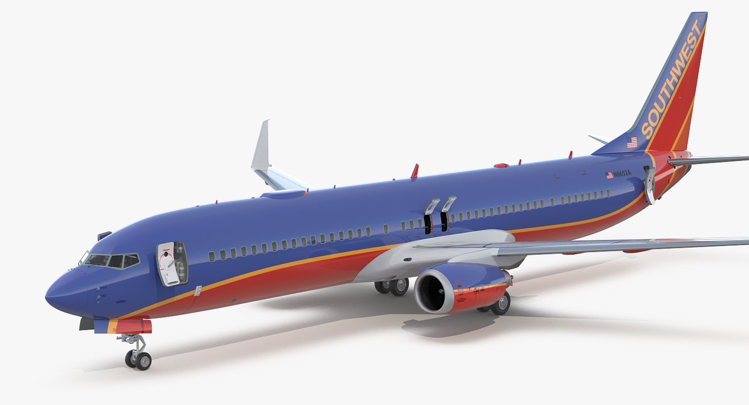 Boeing 737 900 with Interior and Cockpit Southwest Airlines 3D model