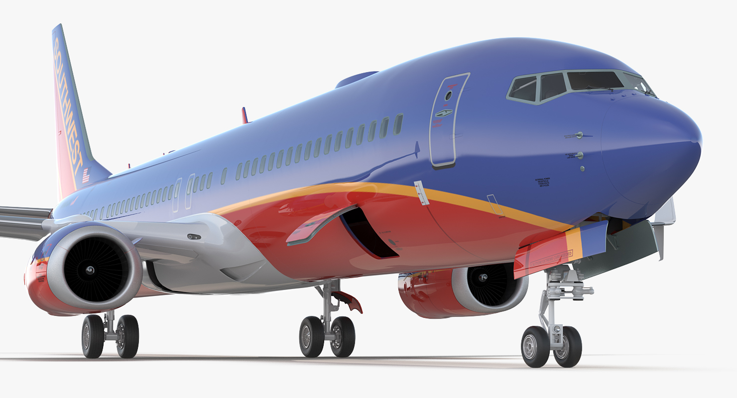 Boeing 737 900 with Interior and Cockpit Southwest Airlines 3D model