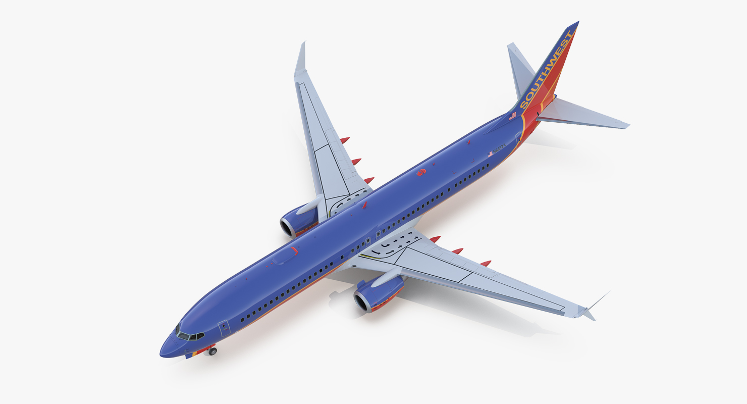 Boeing 737 900 with Interior and Cockpit Southwest Airlines 3D model