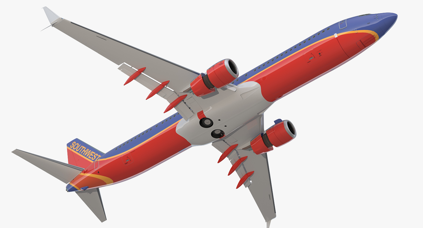Boeing 737 900 with Interior and Cockpit Southwest Airlines 3D model