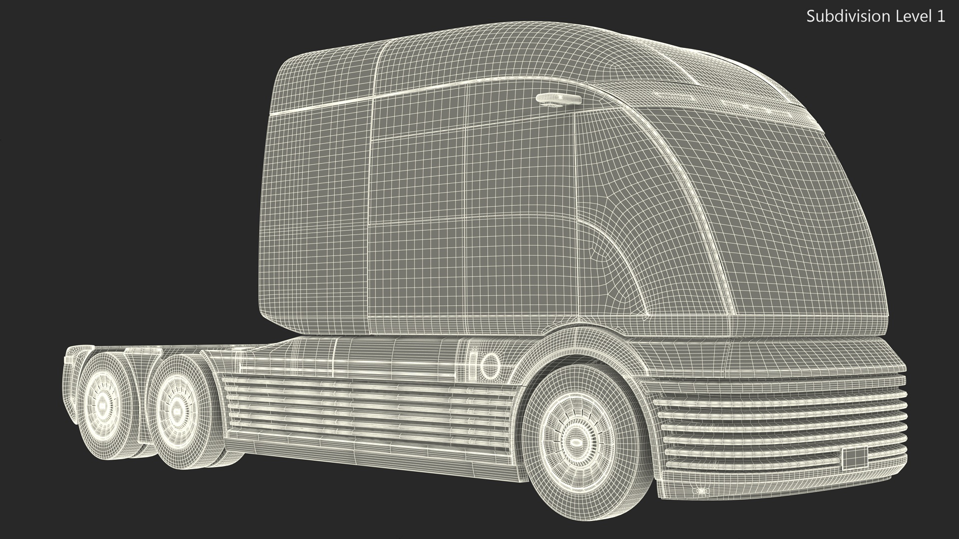 3D Heavy Duty Hydrogen Semi Truck Hyundai HDC-6 Neptune Rigged for Maya model