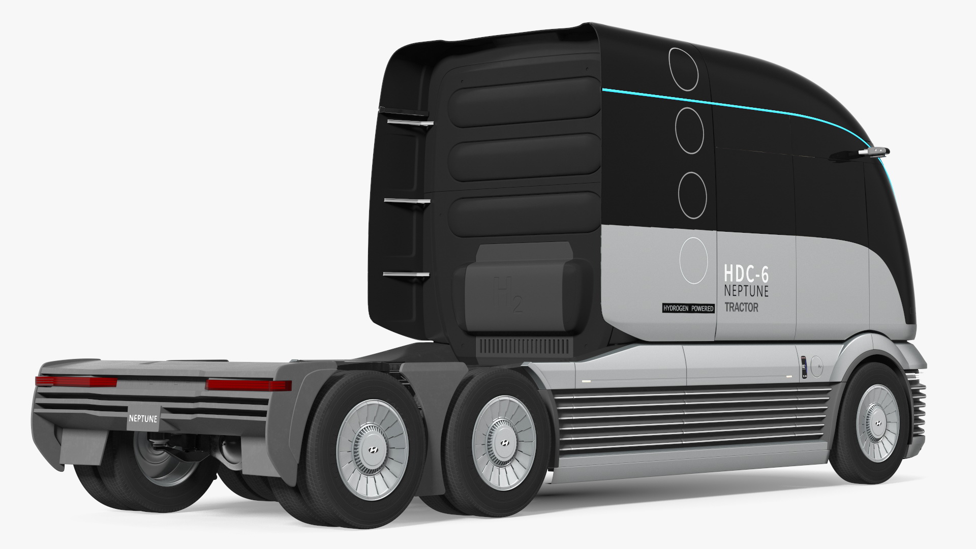 3D Heavy Duty Hydrogen Semi Truck Hyundai HDC-6 Neptune Rigged for Maya model
