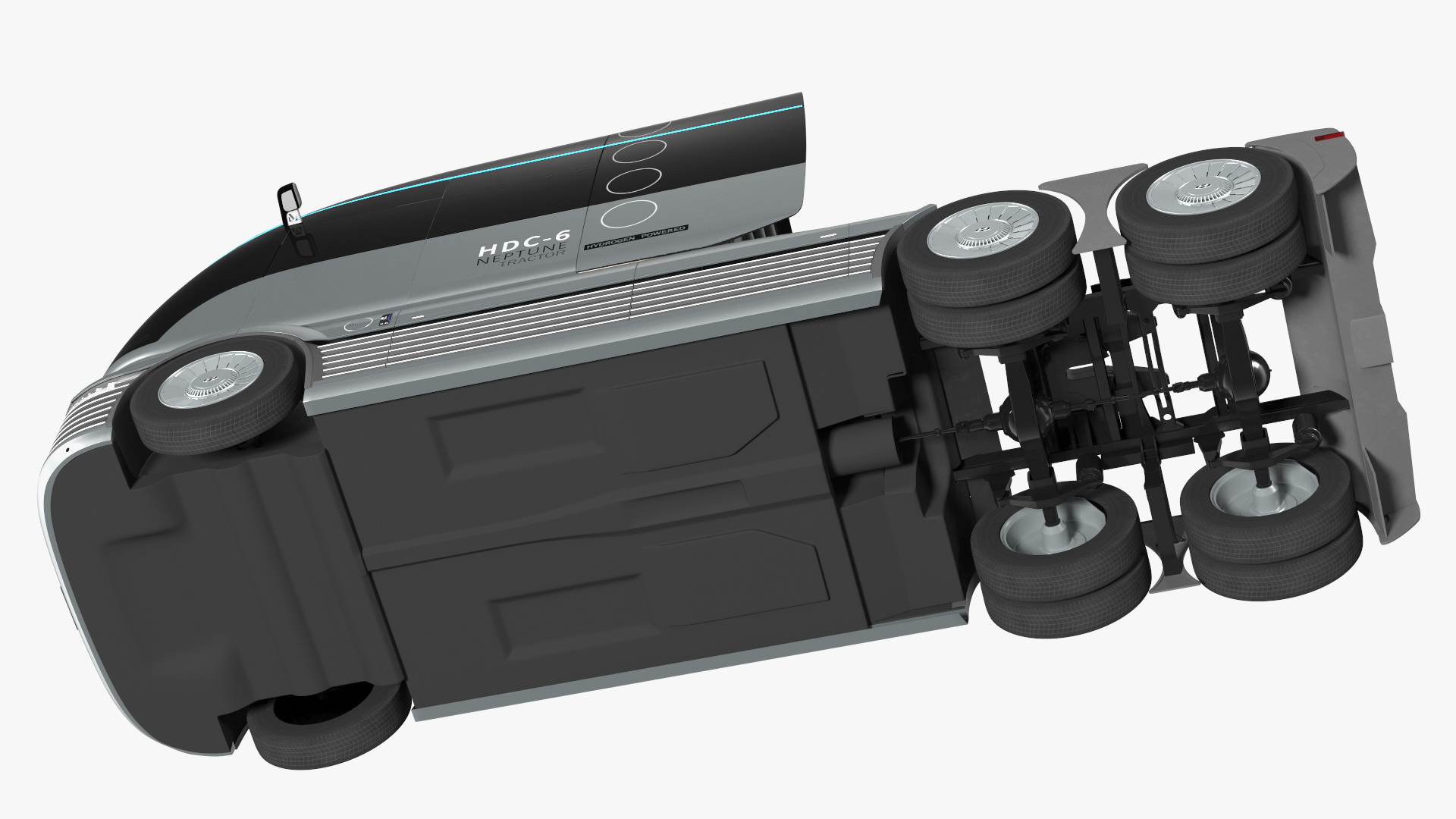 3D Heavy Duty Hydrogen Semi Truck Hyundai HDC-6 Neptune Rigged for Maya model