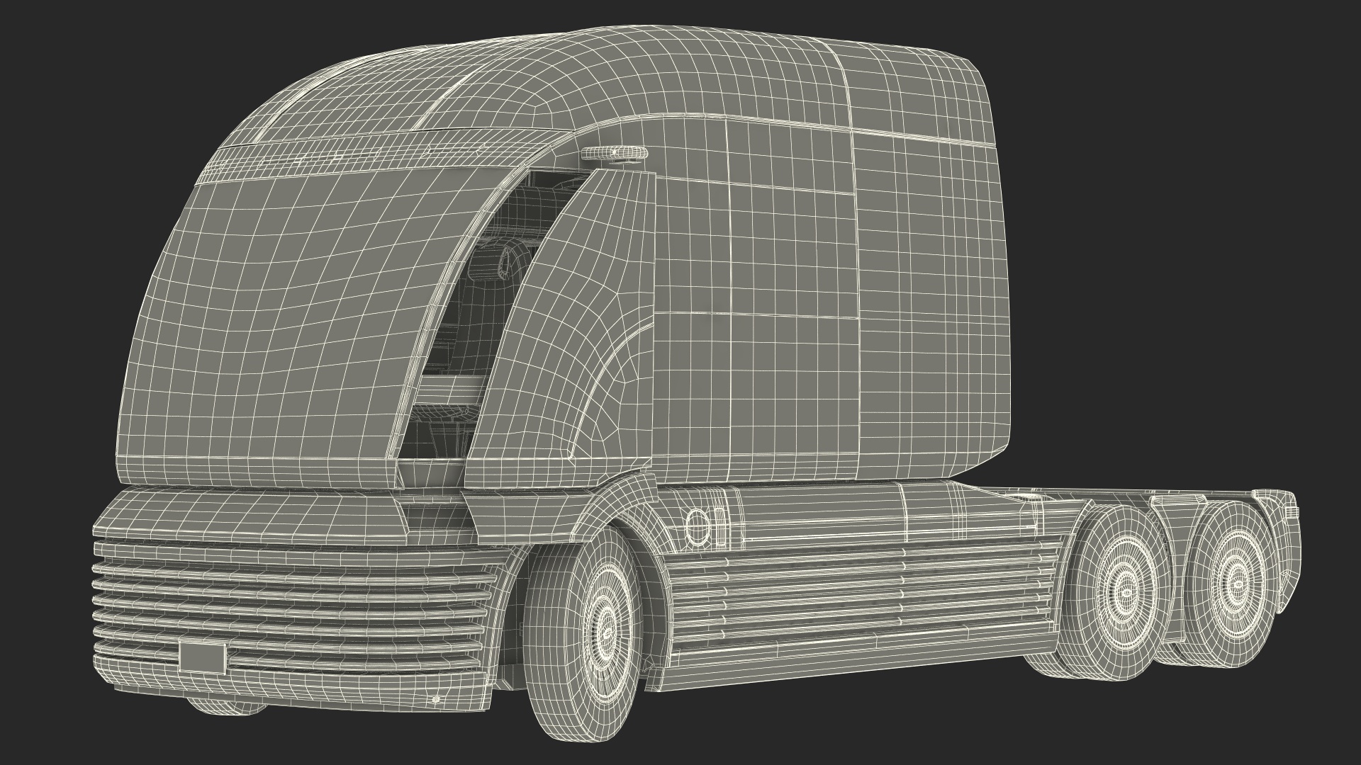 3D Heavy Duty Hydrogen Semi Truck Hyundai HDC-6 Neptune Rigged for Maya model