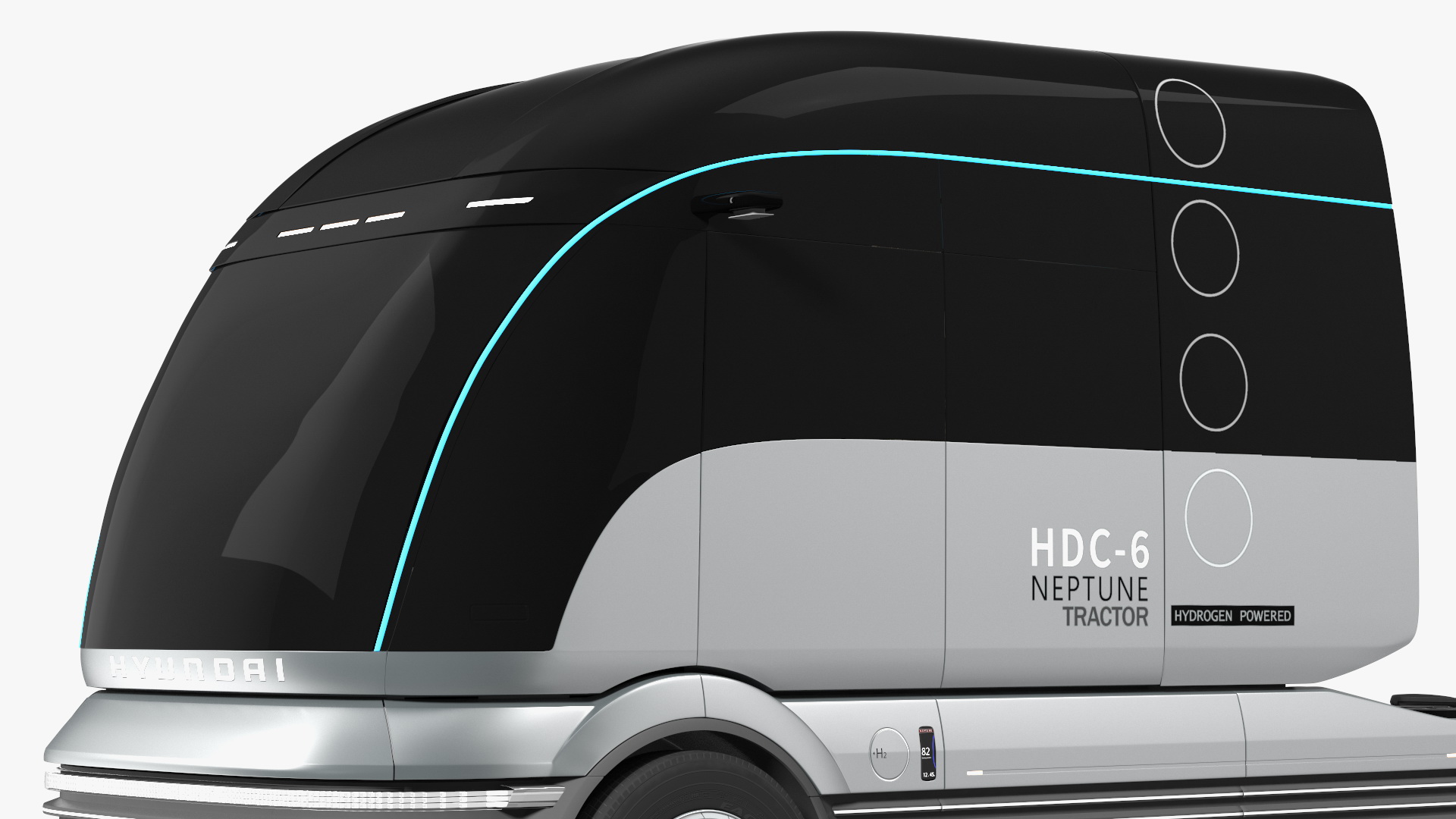 3D Heavy Duty Hydrogen Semi Truck Hyundai HDC-6 Neptune Rigged for Maya model
