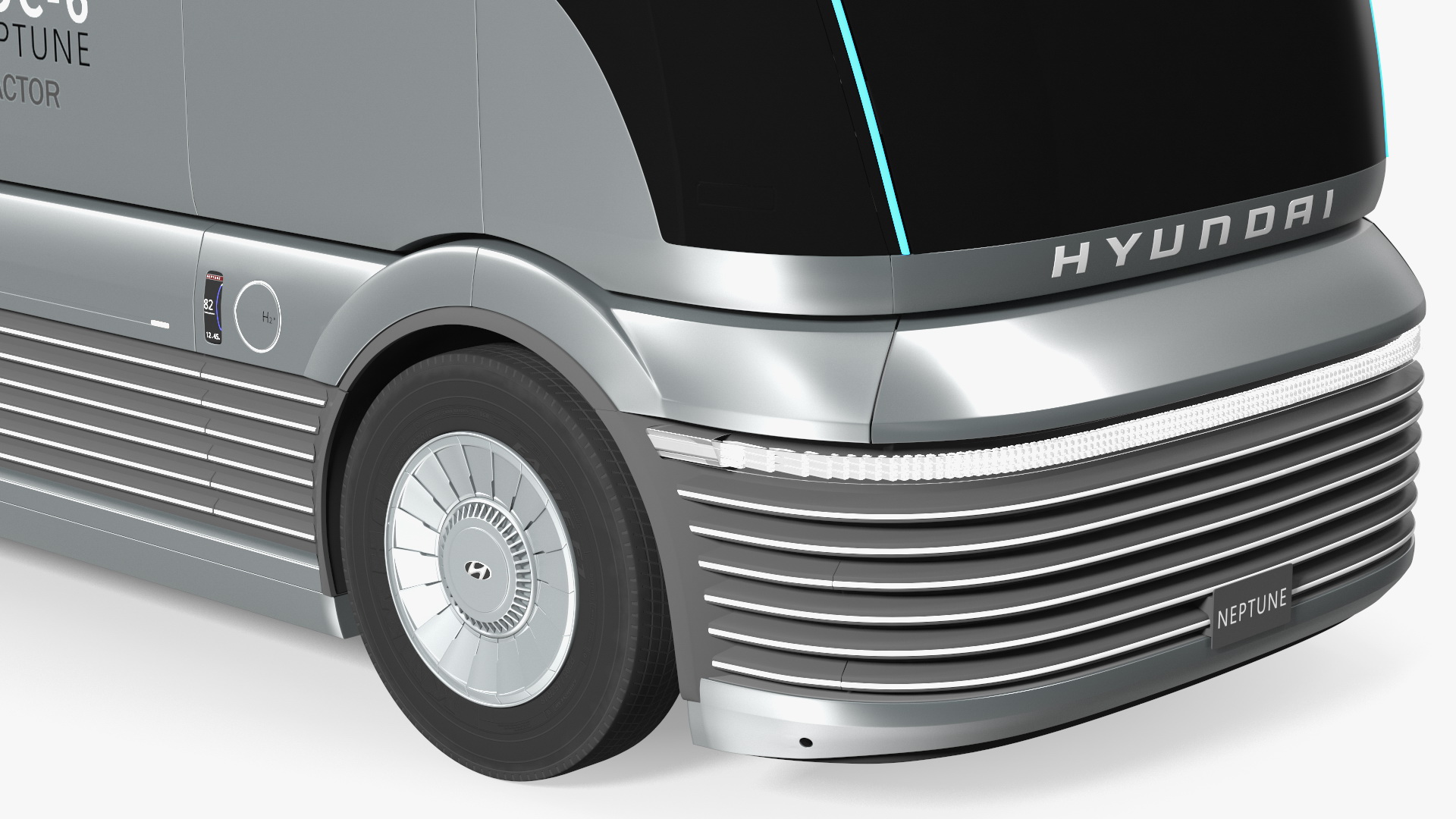3D Heavy Duty Hydrogen Semi Truck Hyundai HDC-6 Neptune Rigged for Maya model