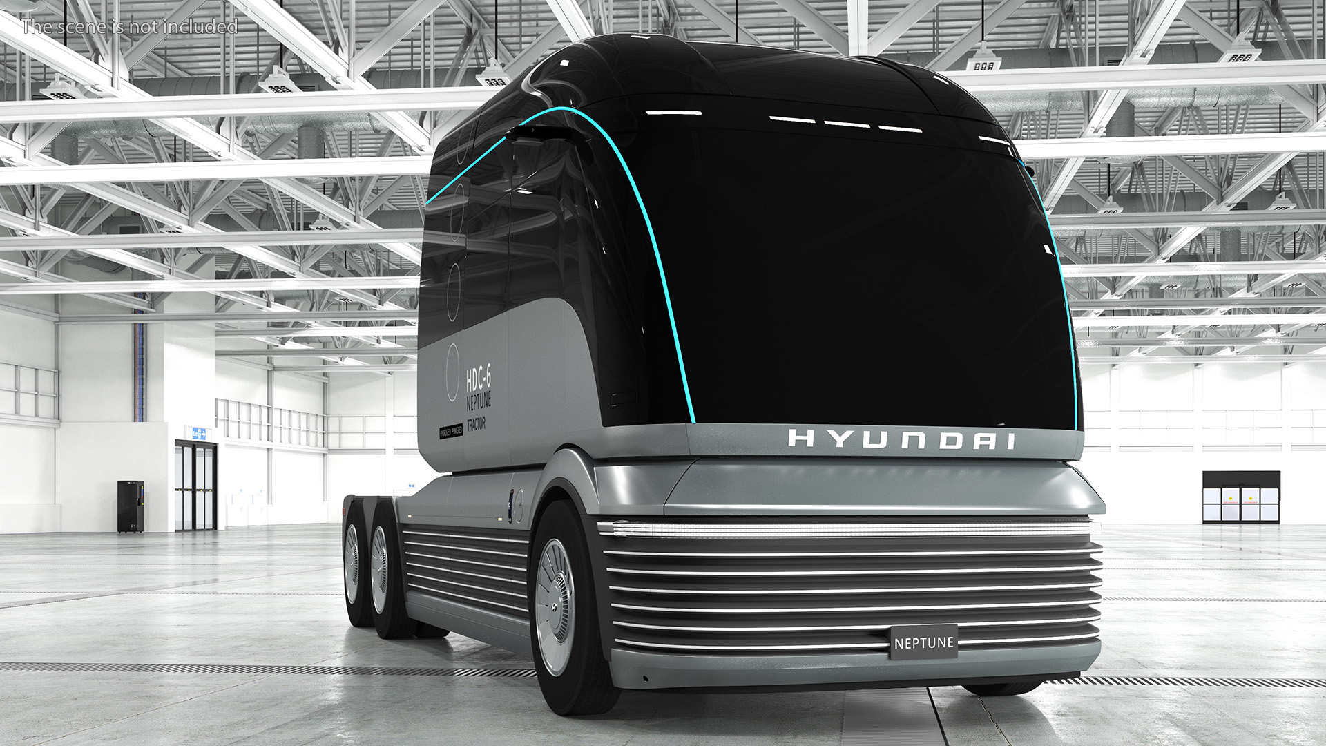 3D Heavy Duty Hydrogen Semi Truck Hyundai HDC-6 Neptune Rigged for Maya model