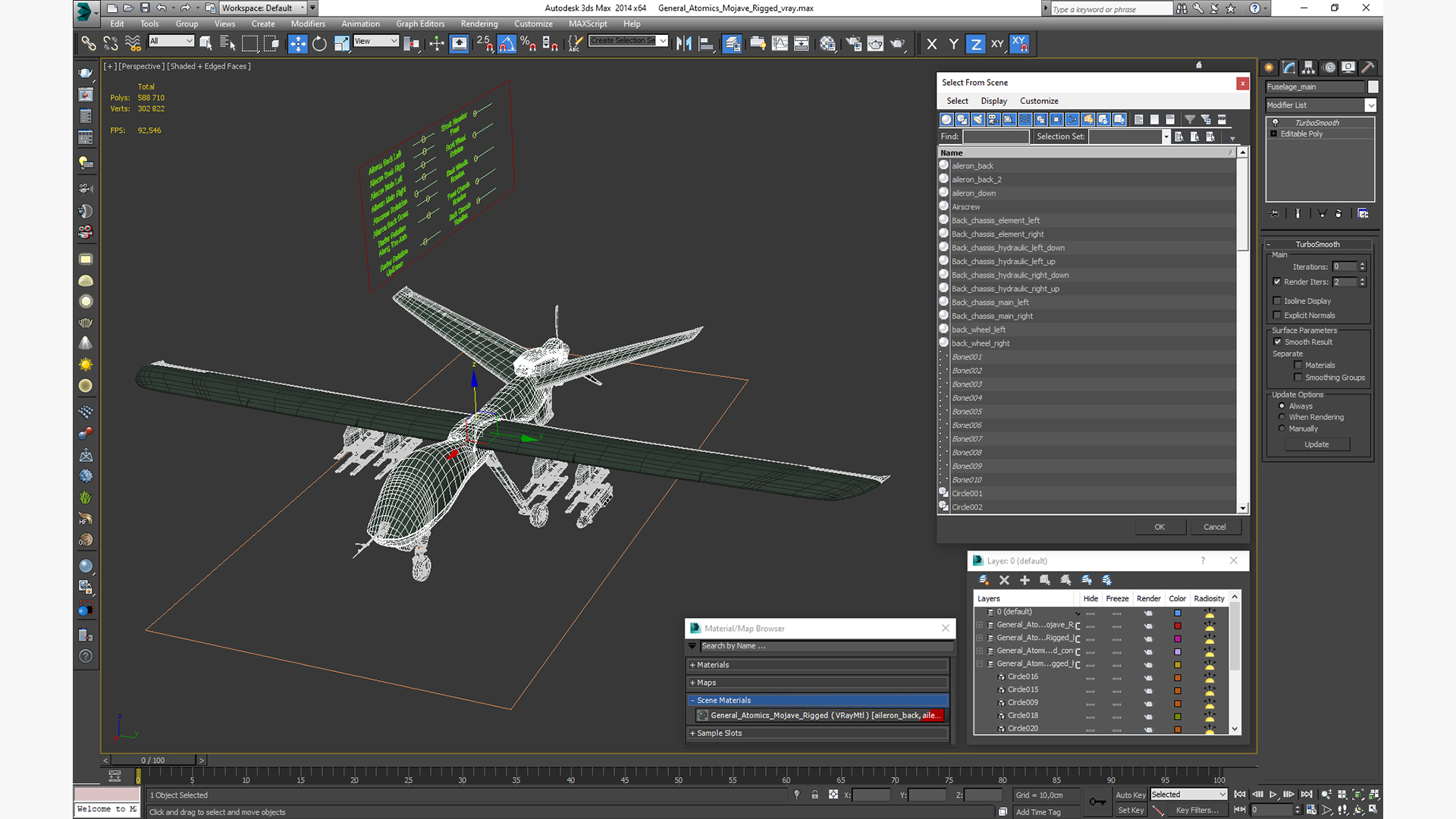 3D General Atomics Mojave Rigged for Cinema 4D model