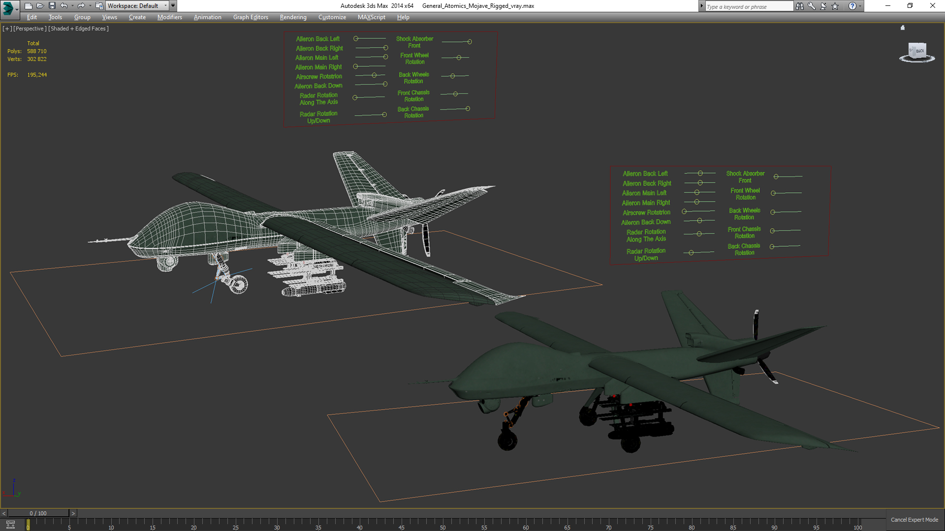 3D General Atomics Mojave Rigged for Cinema 4D model