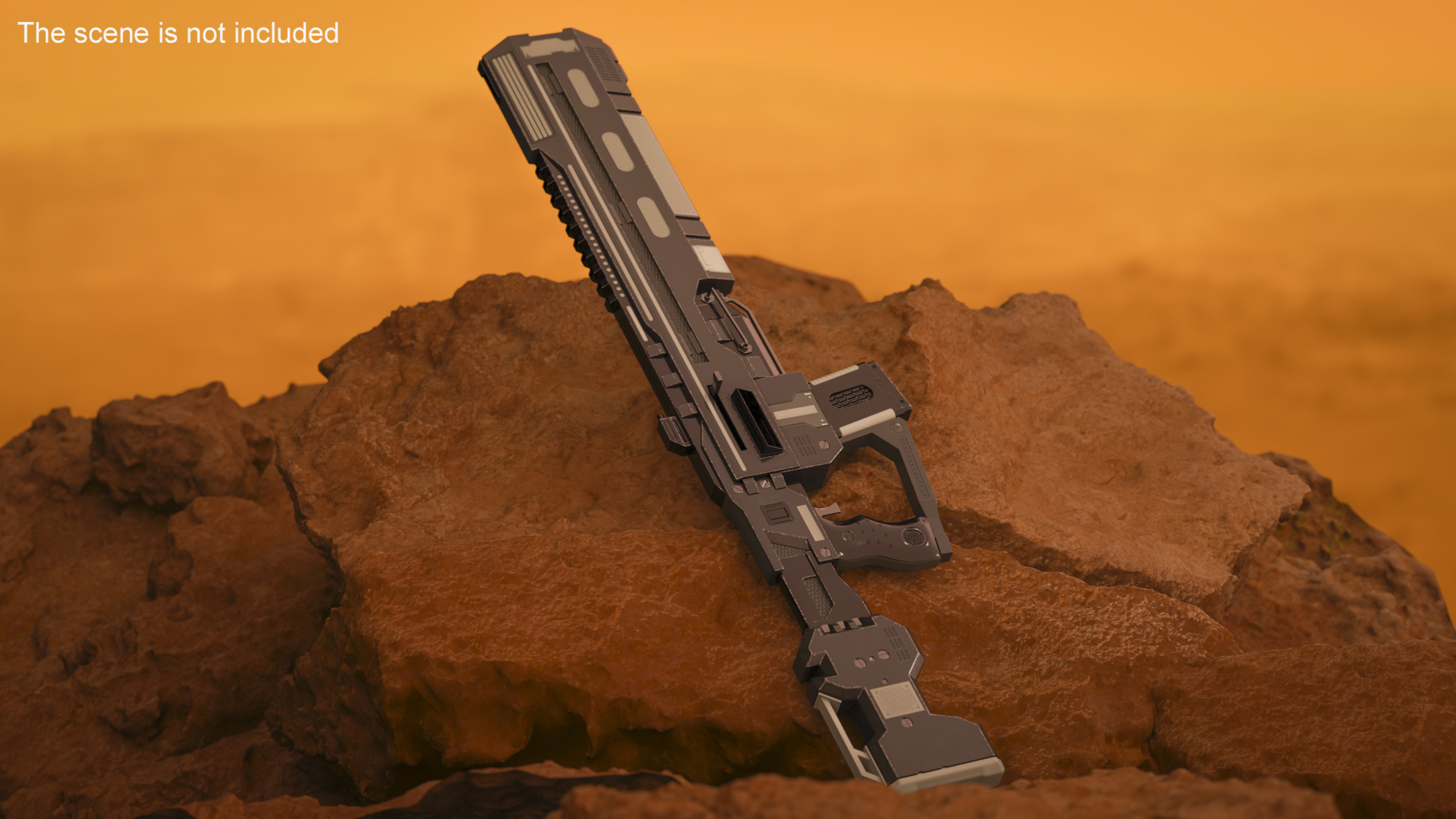 3D model Tactical Assault Rifle Sci Fi with Cartridge Black