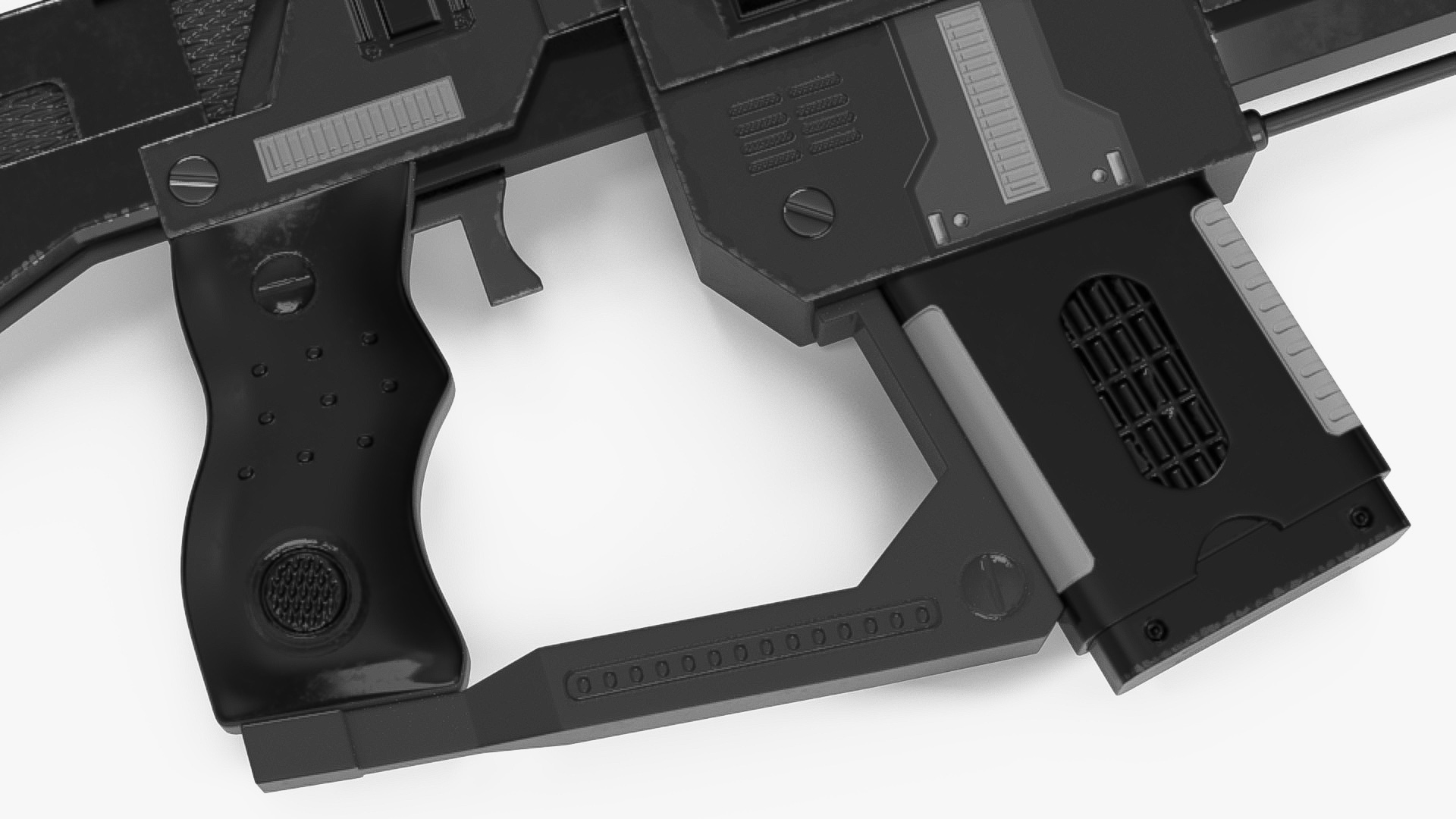 3D model Tactical Assault Rifle Sci Fi with Cartridge Black