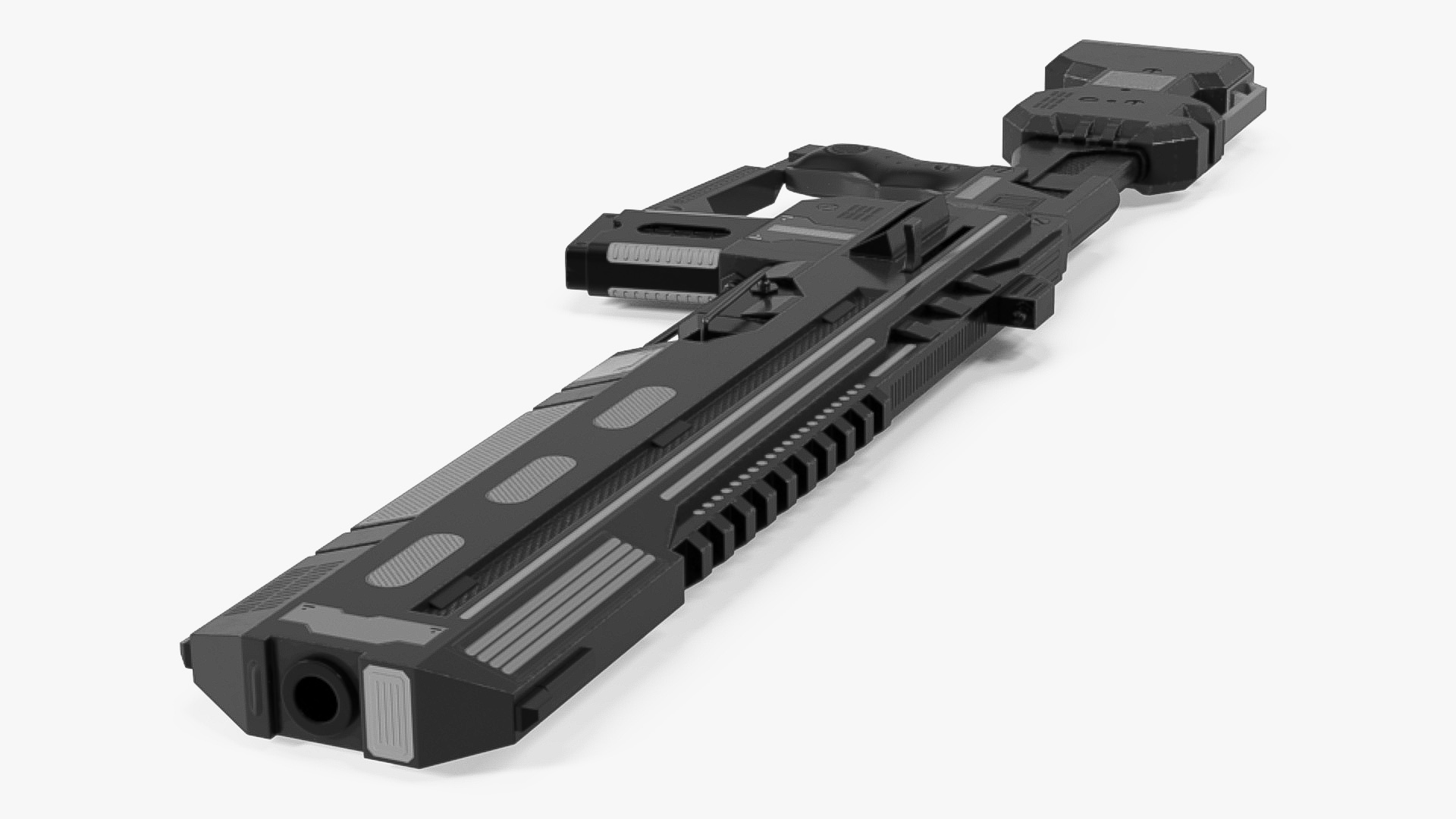 3D model Tactical Assault Rifle Sci Fi with Cartridge Black