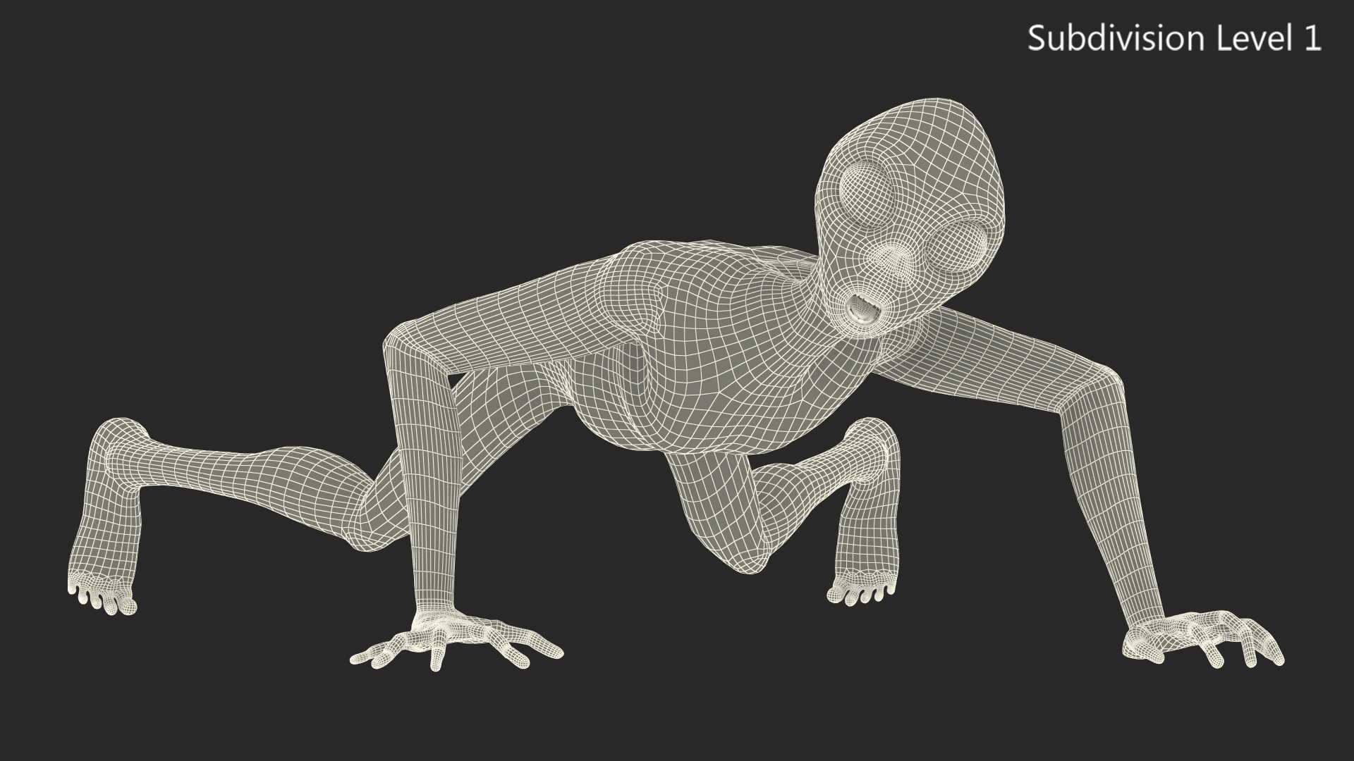 Humanoid Alien Creature Fur Rigged 3D model