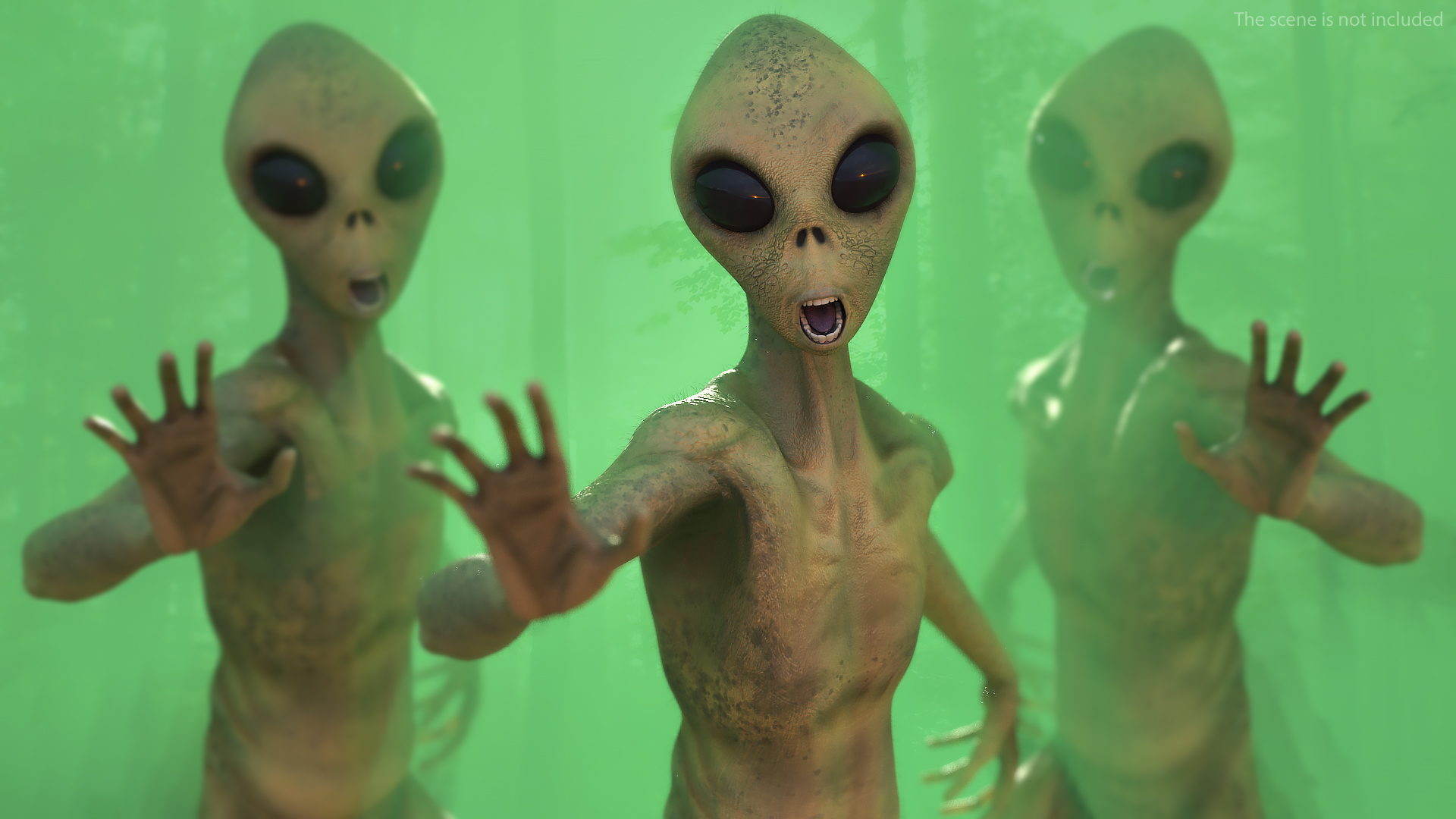 Humanoid Alien Creature Fur Rigged 3D model