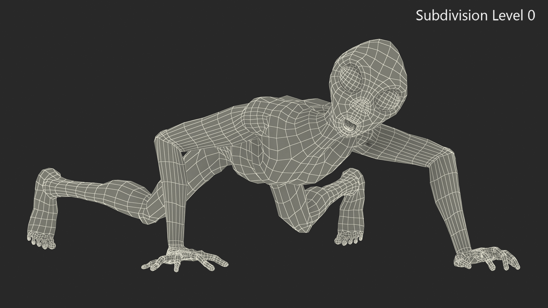 Humanoid Alien Creature Fur Rigged 3D model