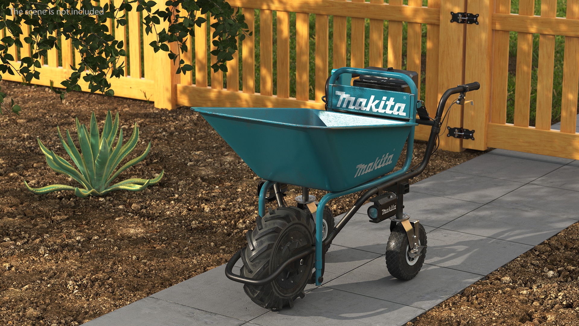 Makita DCU180ZB Electric Wheelbarrow with Bucket Dusty 3D model