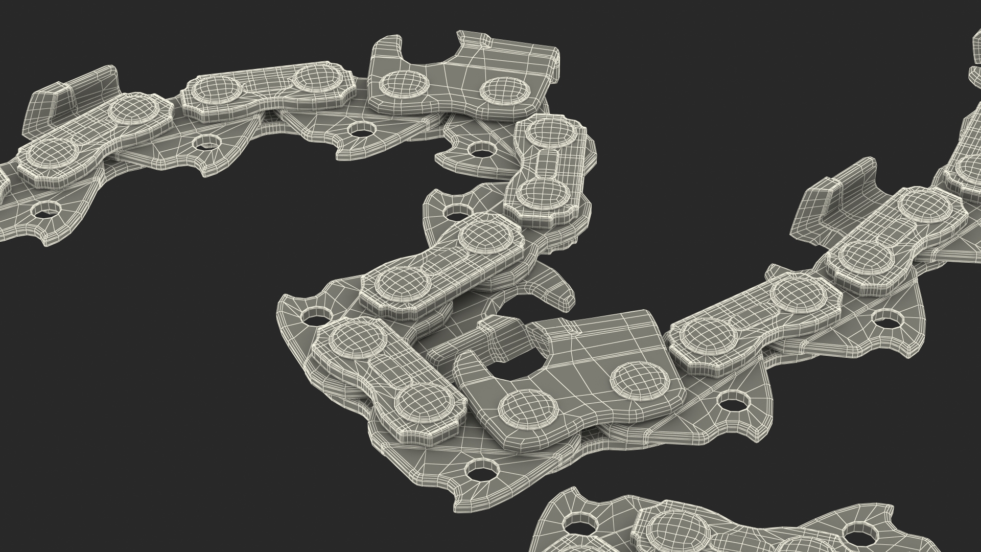 Steel Chain for Chainsaw 3D model