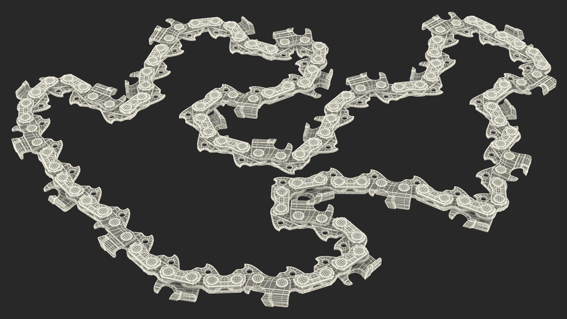 Steel Chain for Chainsaw 3D model