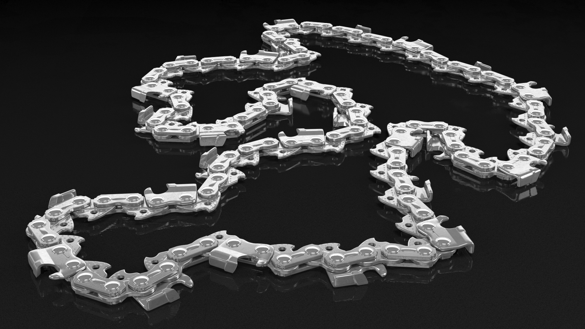 Steel Chain for Chainsaw 3D model