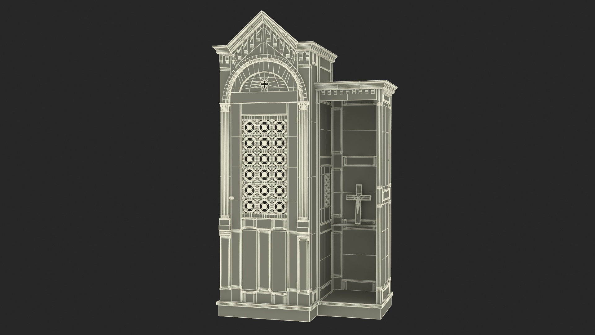 3D Confessional Aspen Wood model