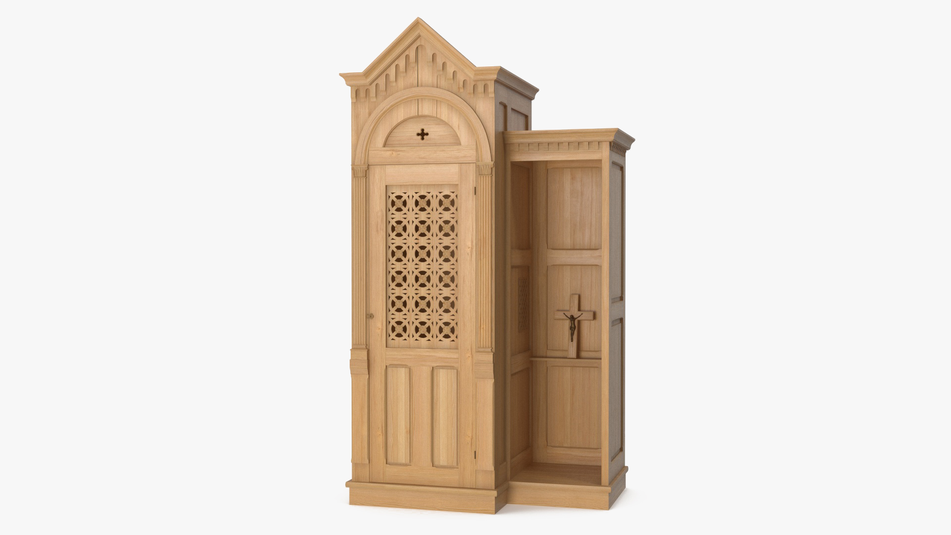 3D Confessional Aspen Wood model