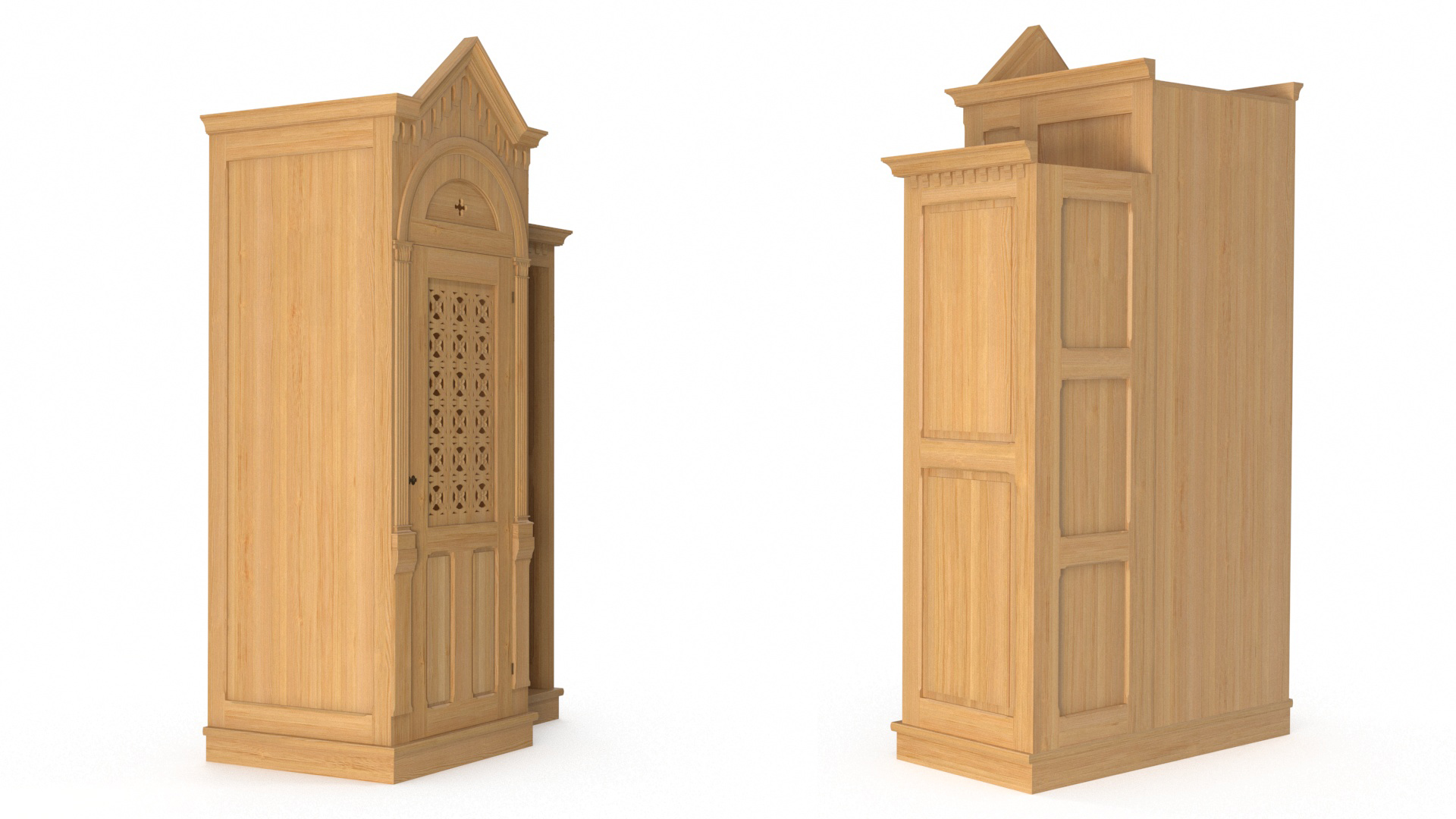 3D Confessional Aspen Wood model