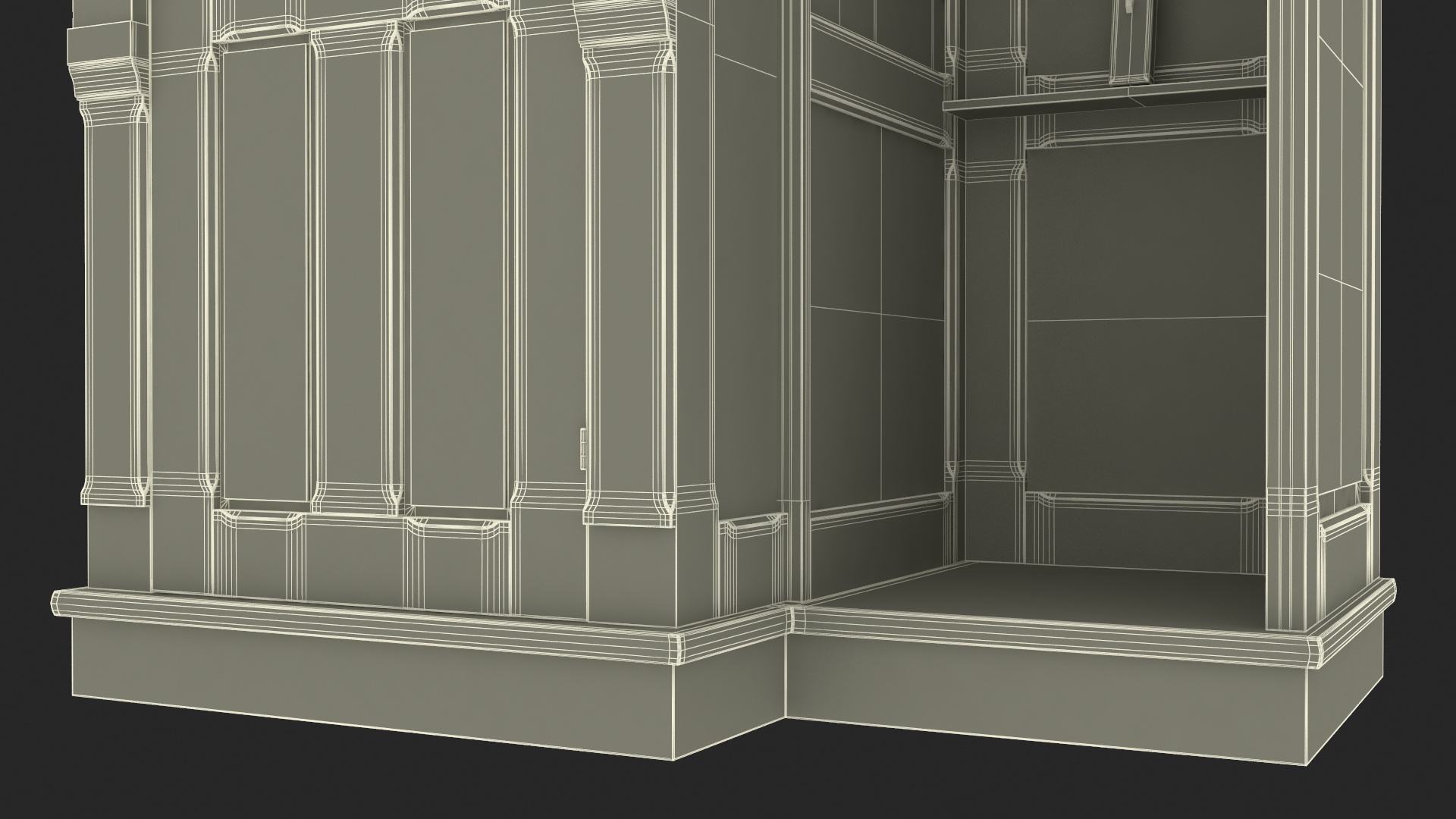 3D Confessional Aspen Wood model