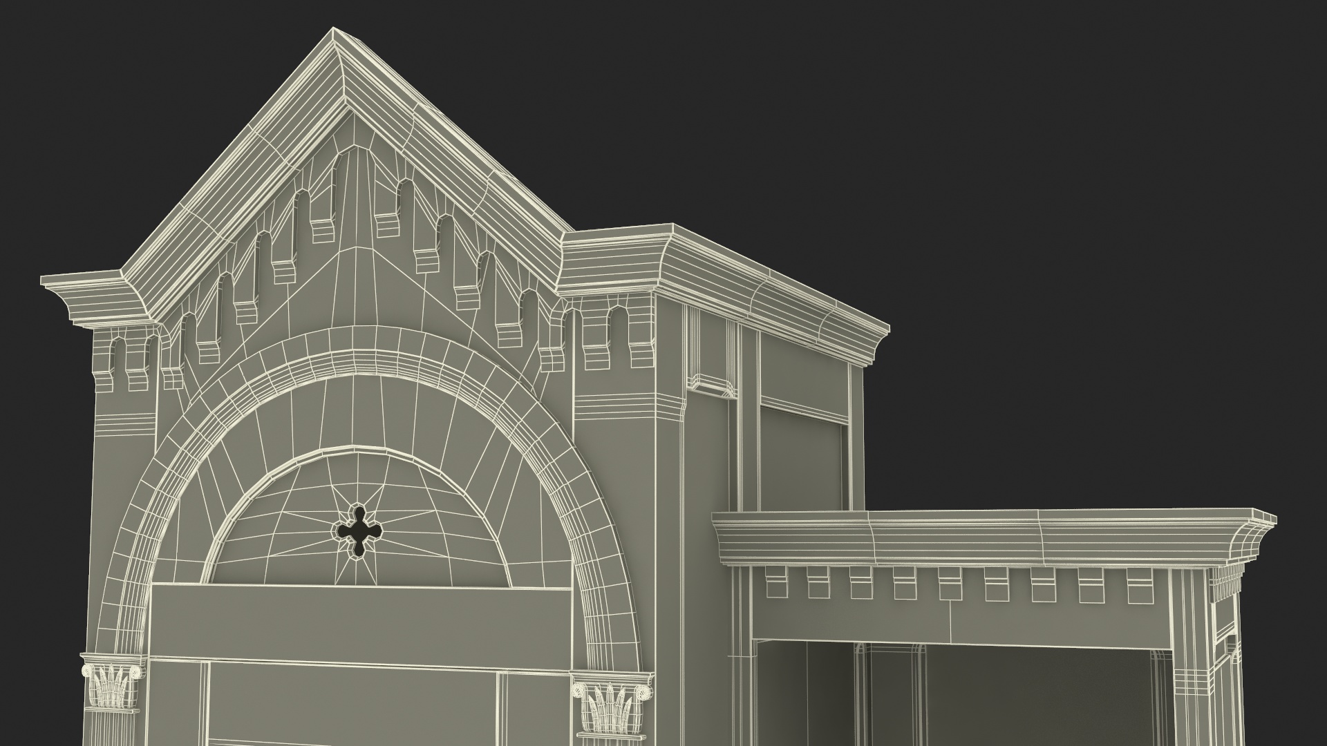 3D Confessional Aspen Wood model