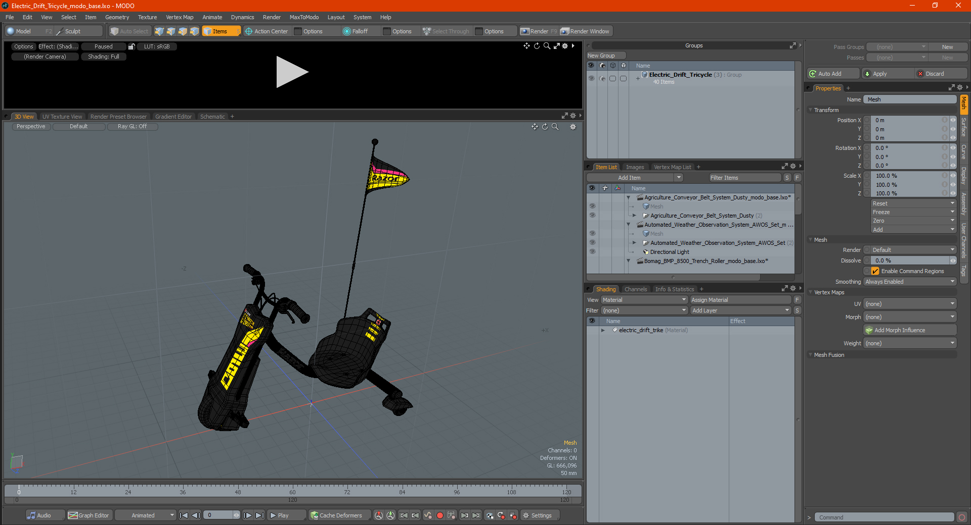 3D Electric Drift Tricycle model