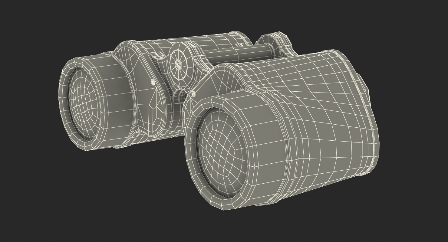 Old Metal Military Binoculars 3D model