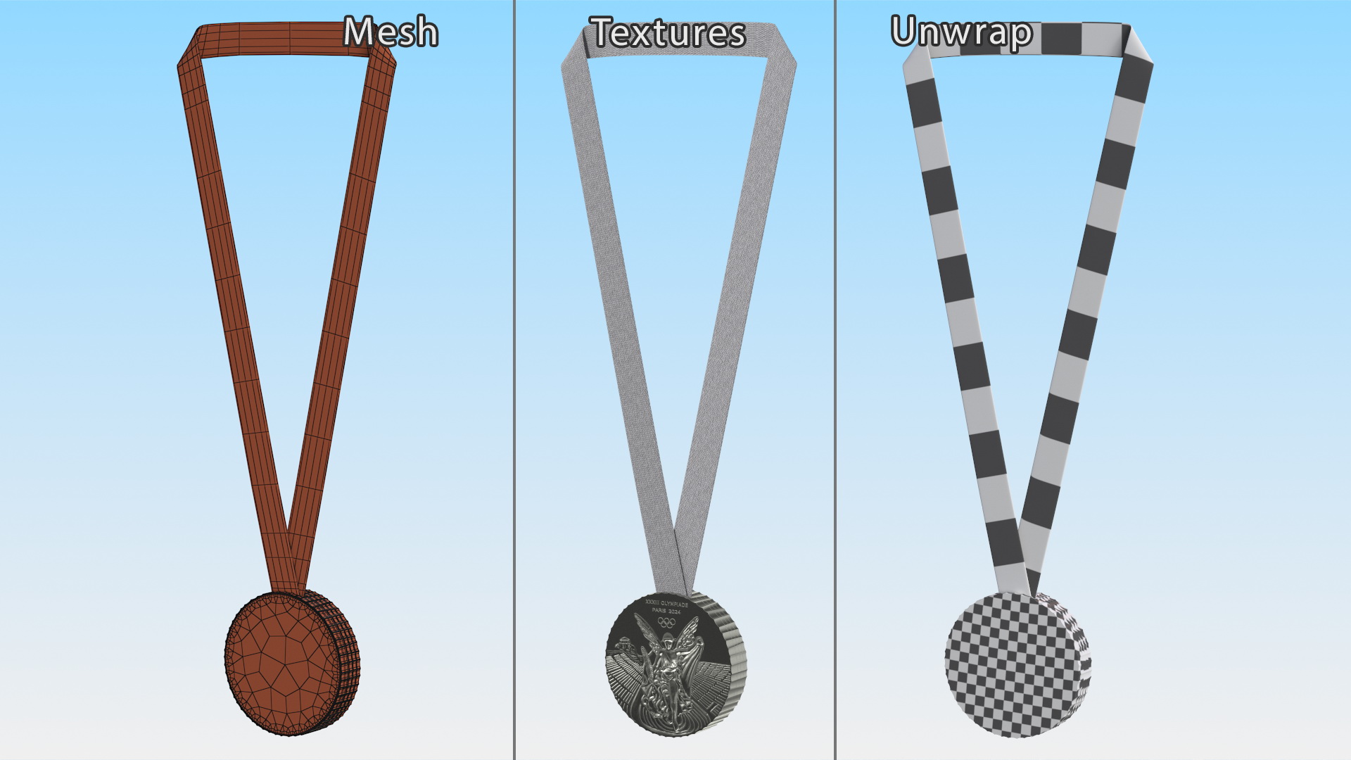 3D model Olympic Silver Medal 2024