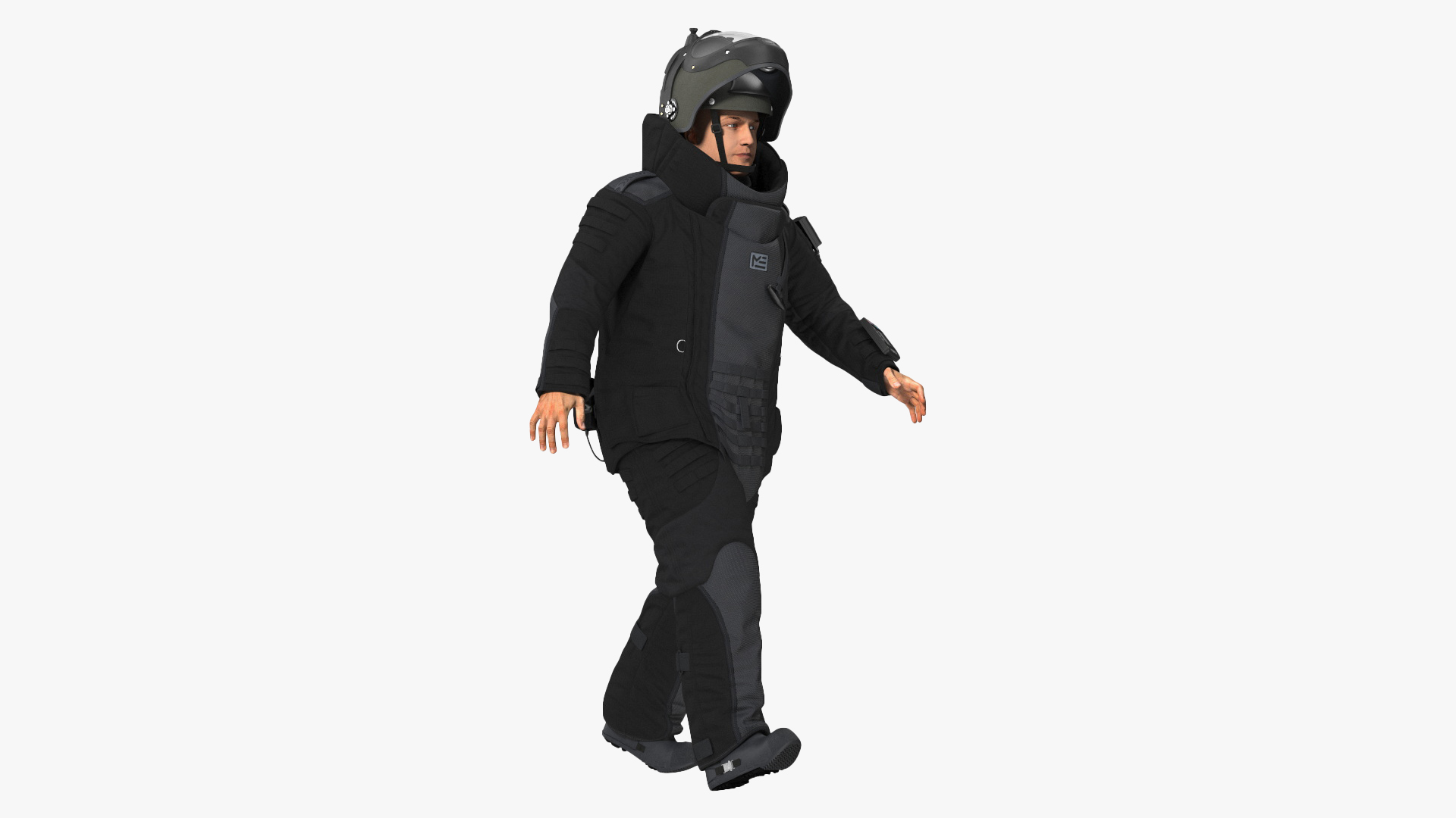 3D EOD 10 Bomb Suit Black Rigged for Maya model