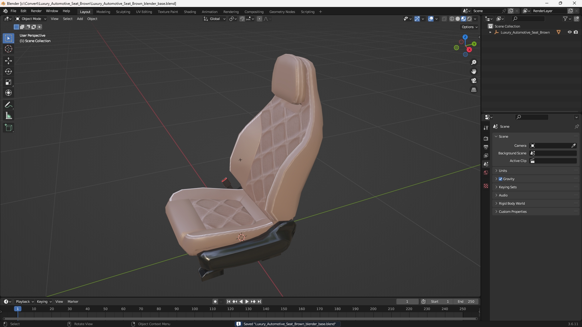 Luxury Automotive Seat Brown - view 10