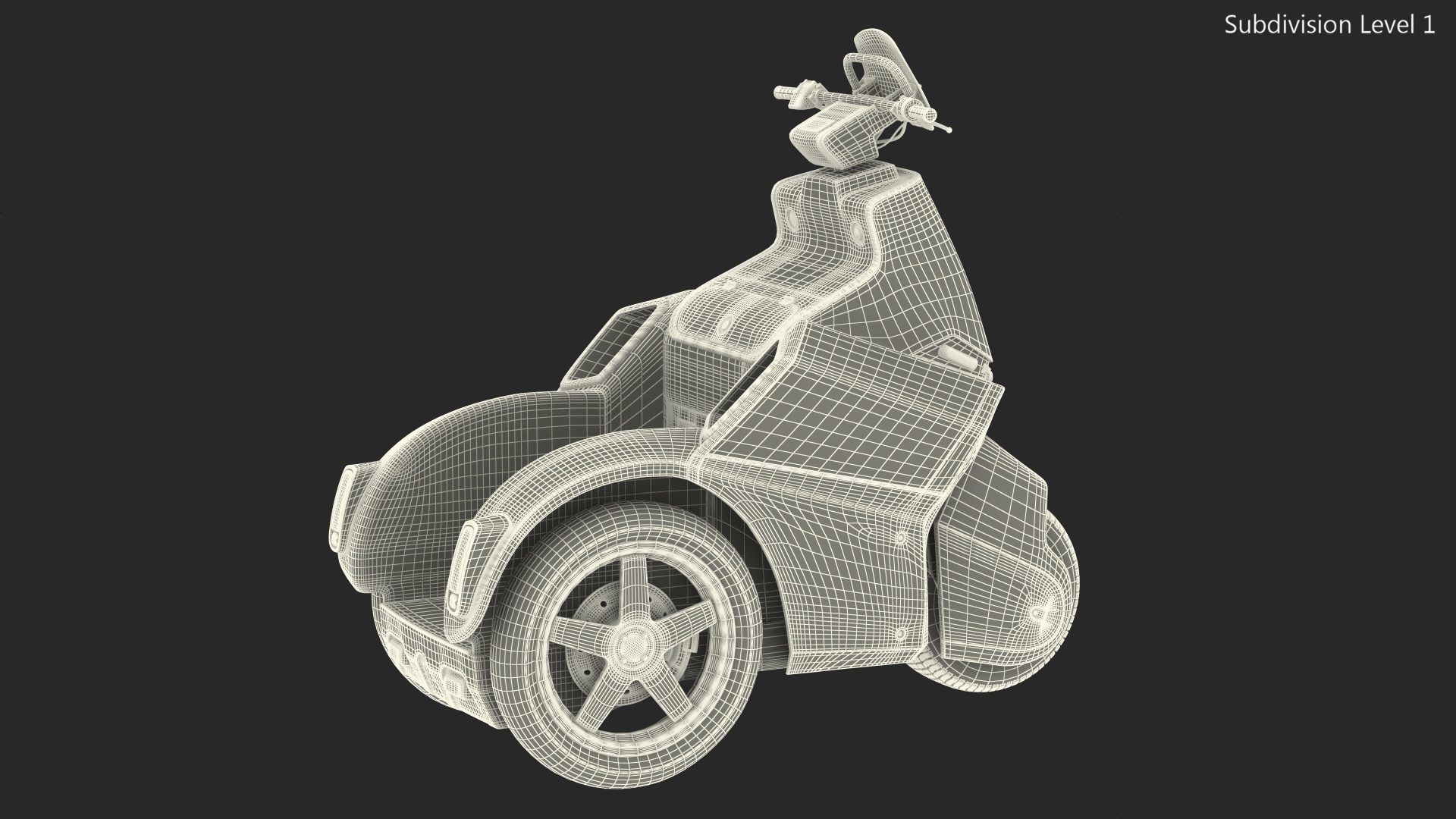 3D Electric Bike Red Light model