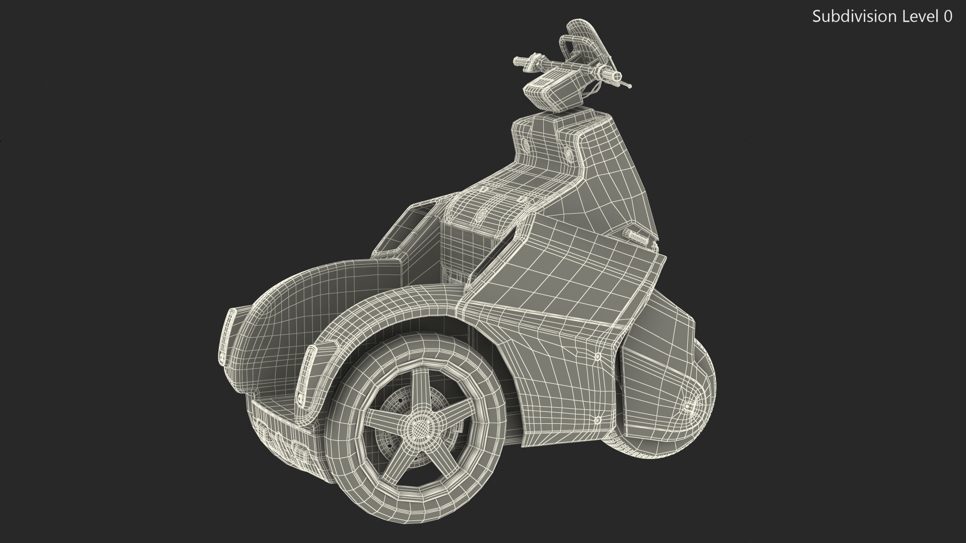 3D Electric Bike Red Light model