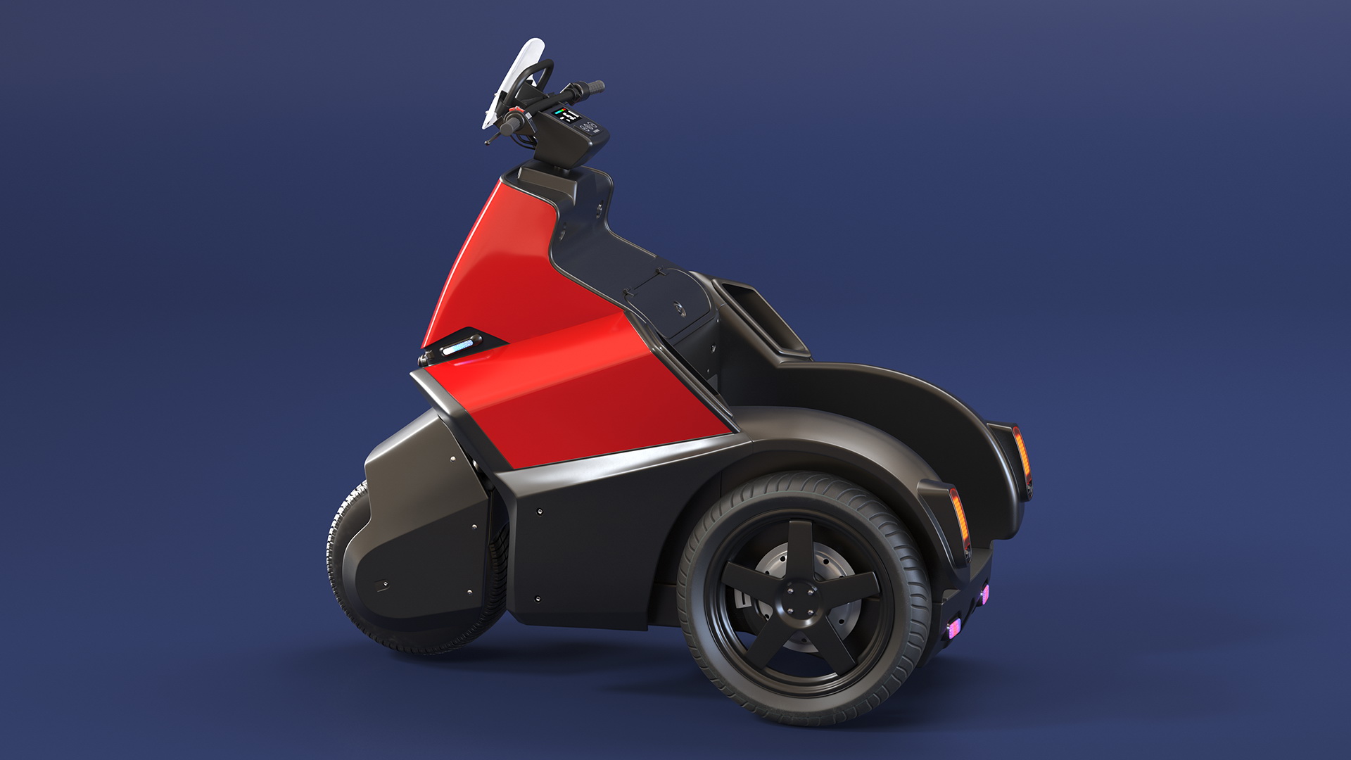 3D Electric Bike Red Light model