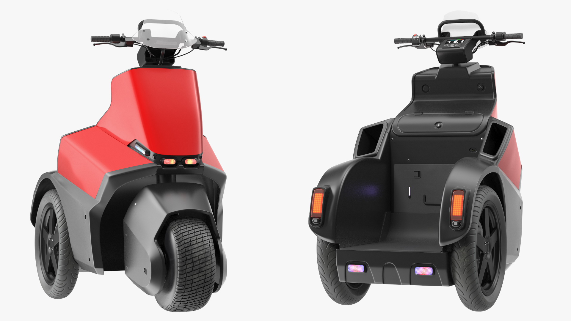 3D Electric Bike Red Light model