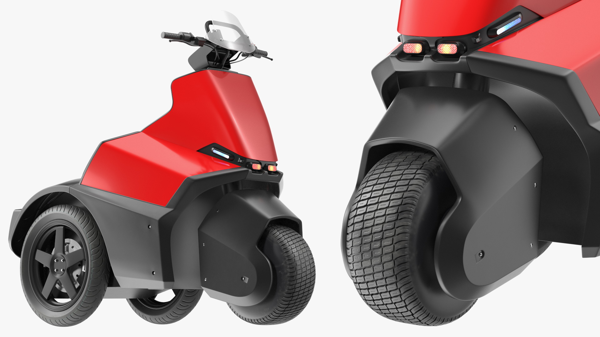 3D Electric Bike Red Light model