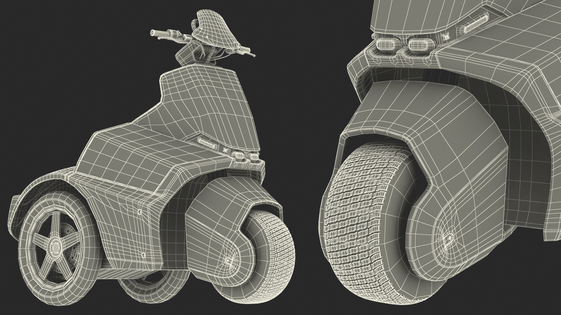 3D Electric Bike Red Light model